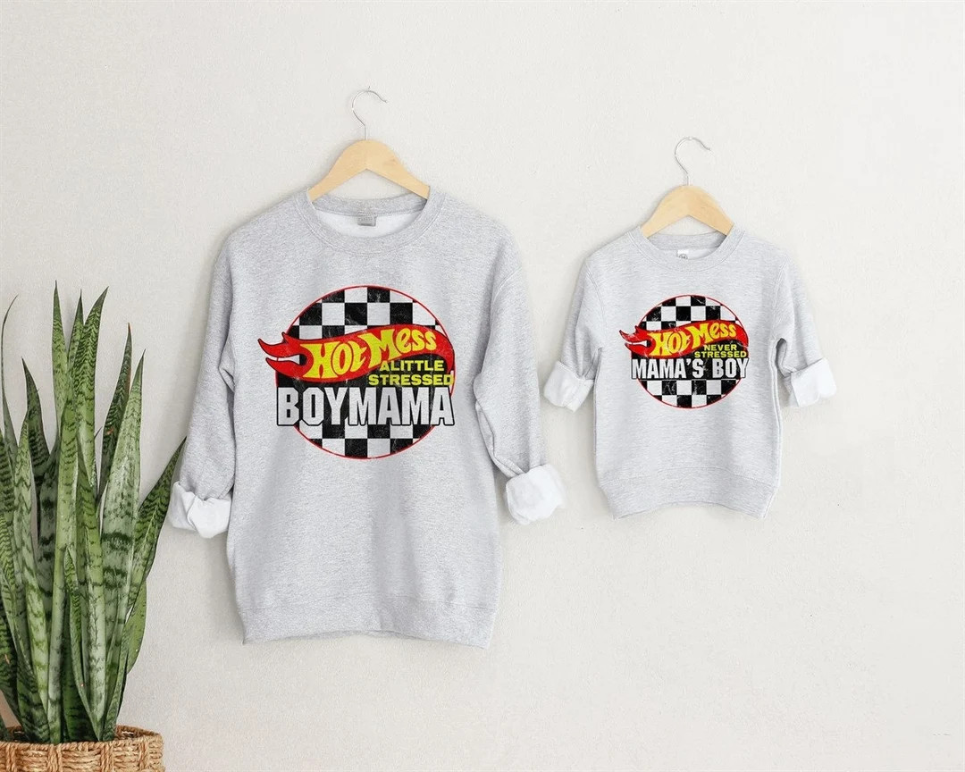 Mommy & Me Matching Sweatshirts / Hot Mess Boy Mama Mama's Boy / Matching Outfit / Cute Matching ... | Etsy (US)