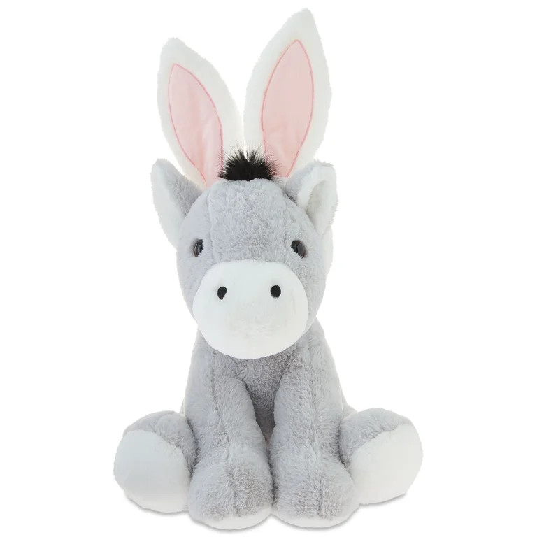 Large Donkey Plush with Bunny Ears, Gray and White, 21", Easter by Way To Celebrate | Walmart (US)