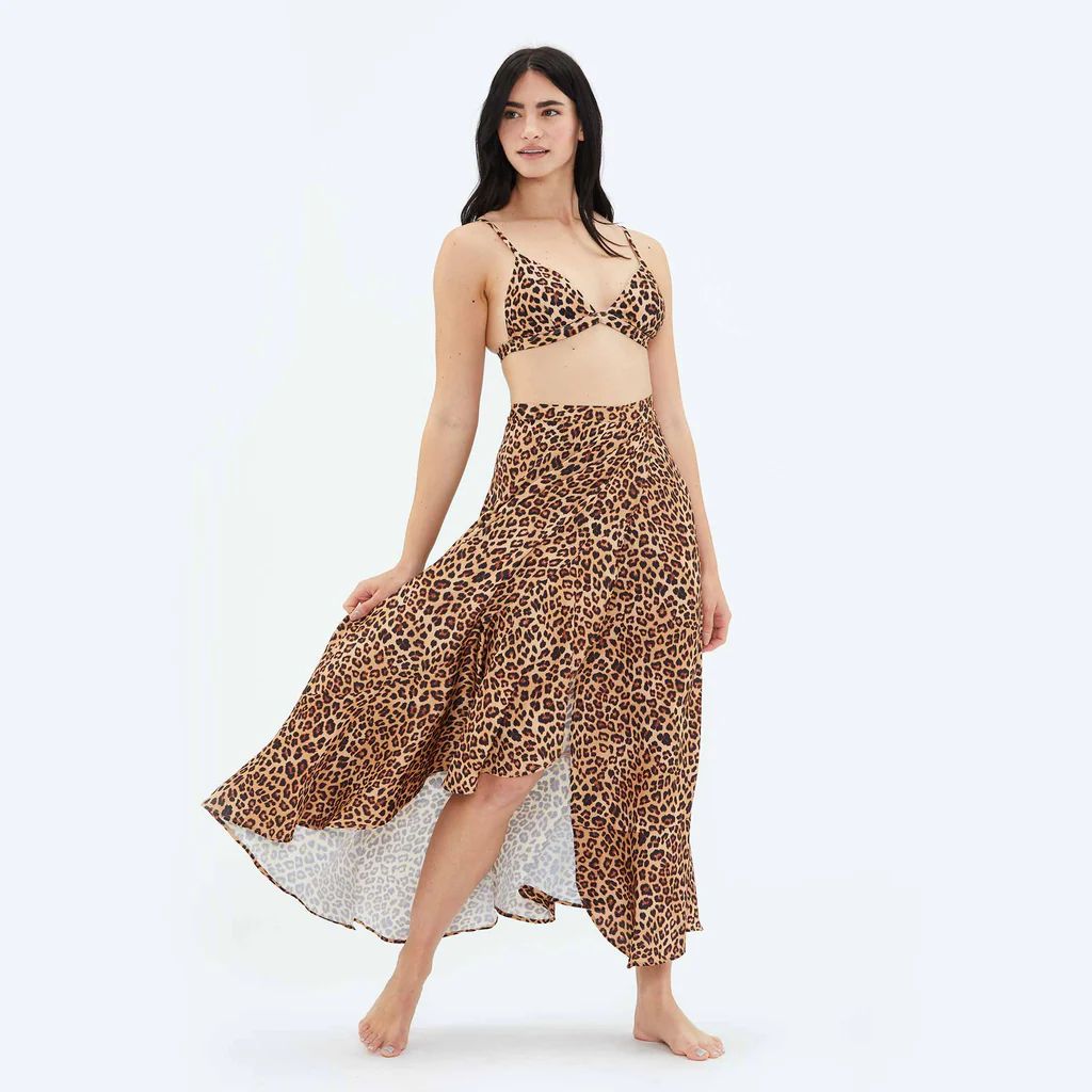 The Beach to Brunch Wrap Skirt - Leopard | SummerSalt