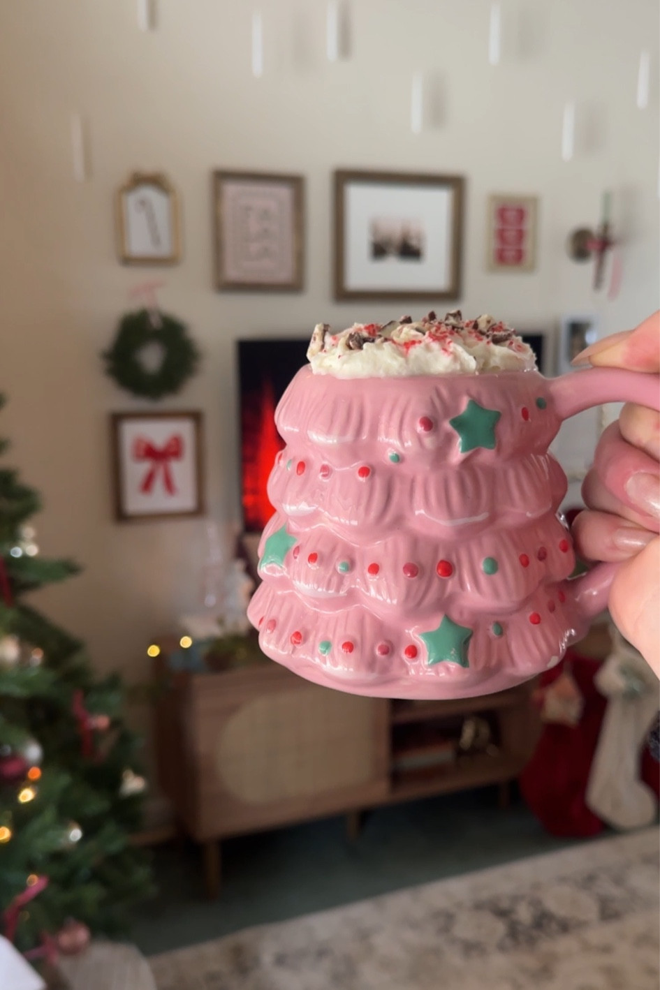 The coziest vibe in the living room ft. my new favorite Christmas mug ✨💕

#LTKHome #LTKHoliday #LTKSeasonal