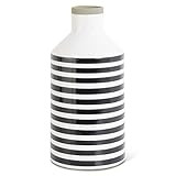 K&K Interiors 13 Inch Striped Terracotta Vase, Black and White | Amazon (US)