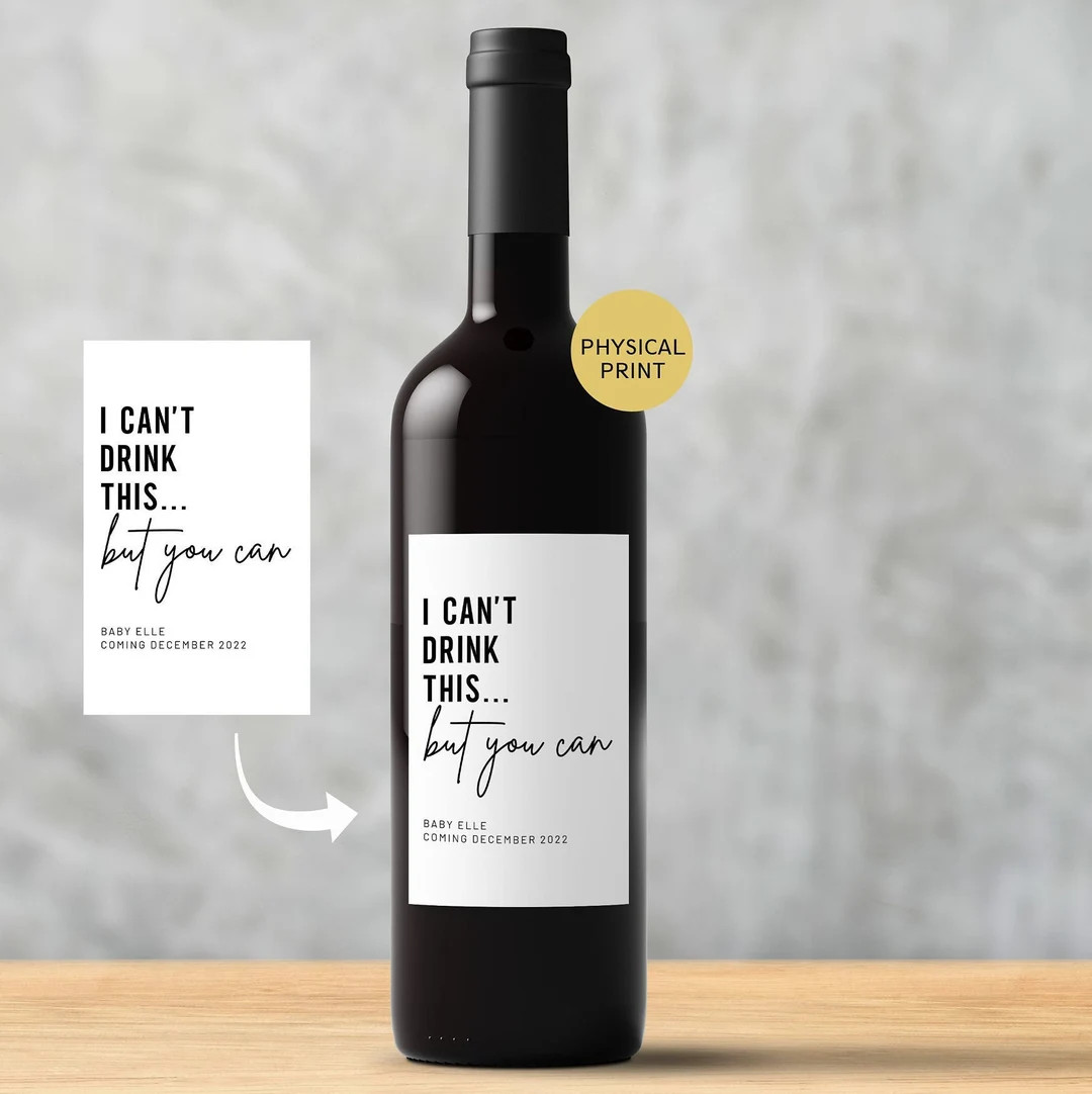 PRINTED Pregnancy Announcement Grandparent Gift | Pregnancy Announcement Wine Labels | I Cant Dri... | Etsy (US)