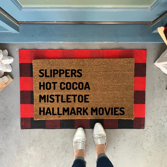 List Doormat, Christmas Doormat, Winter Doormat for front porch, Christmas Outdoor Rug, Christmas... | Etsy (US)