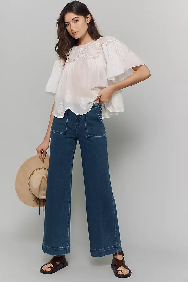 Utility Trouser High-Rise Wide-Leg Jeans | Anthropologie (US)