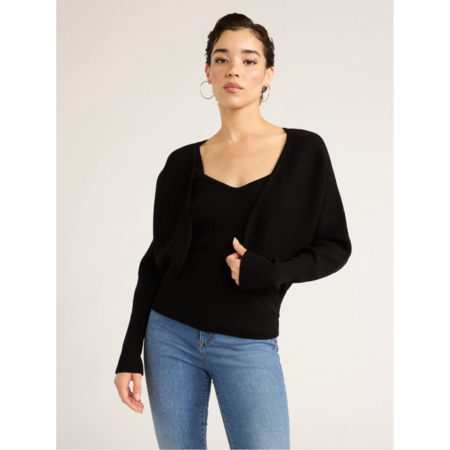 Sofia Jeans Women's Shrug and Tank Top Set, 2-Piece, Sizes XS-XXL - Walmart.com | Walmart (US)