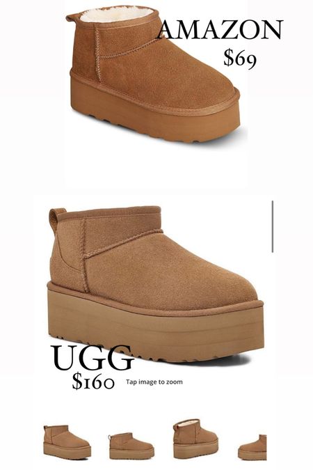 UGG VS AMAZON  - looks for less - look a like - fall shoes - shoes for women - fall outfit - family photos - boots - booties - pumpkin patch #snow #amazon #giftguide Amazon shoes - Amazon fashion - Amazon viral - TikTok viral - trending - gift idea for her 

#LTKGiftGuide #LTKHoliday #LTKSeasonal