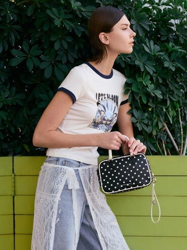 Sianna Polka-Dot Bowling Bag
    
         - Noir | Charles & Keith UK