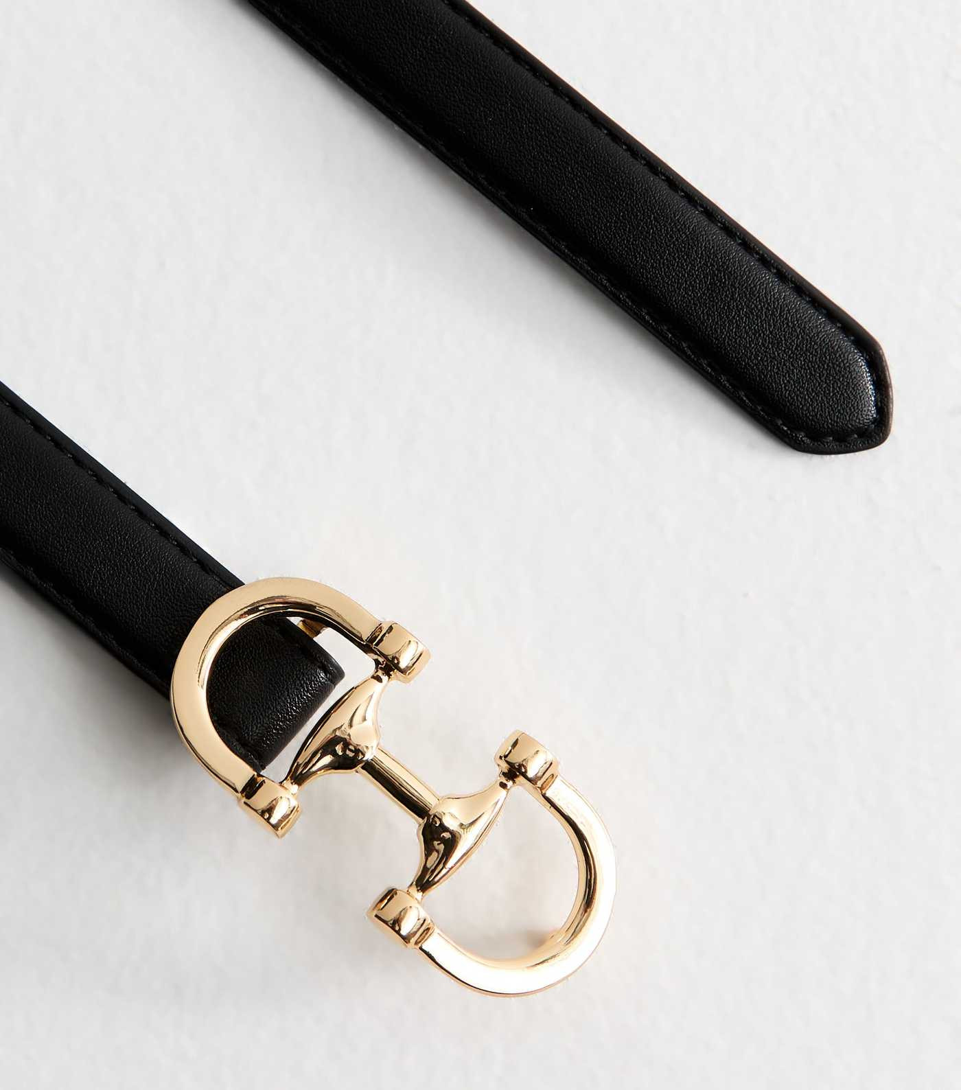 Black Faux Leather Snaffle Buckle Belt | New Look | New Look (UK)