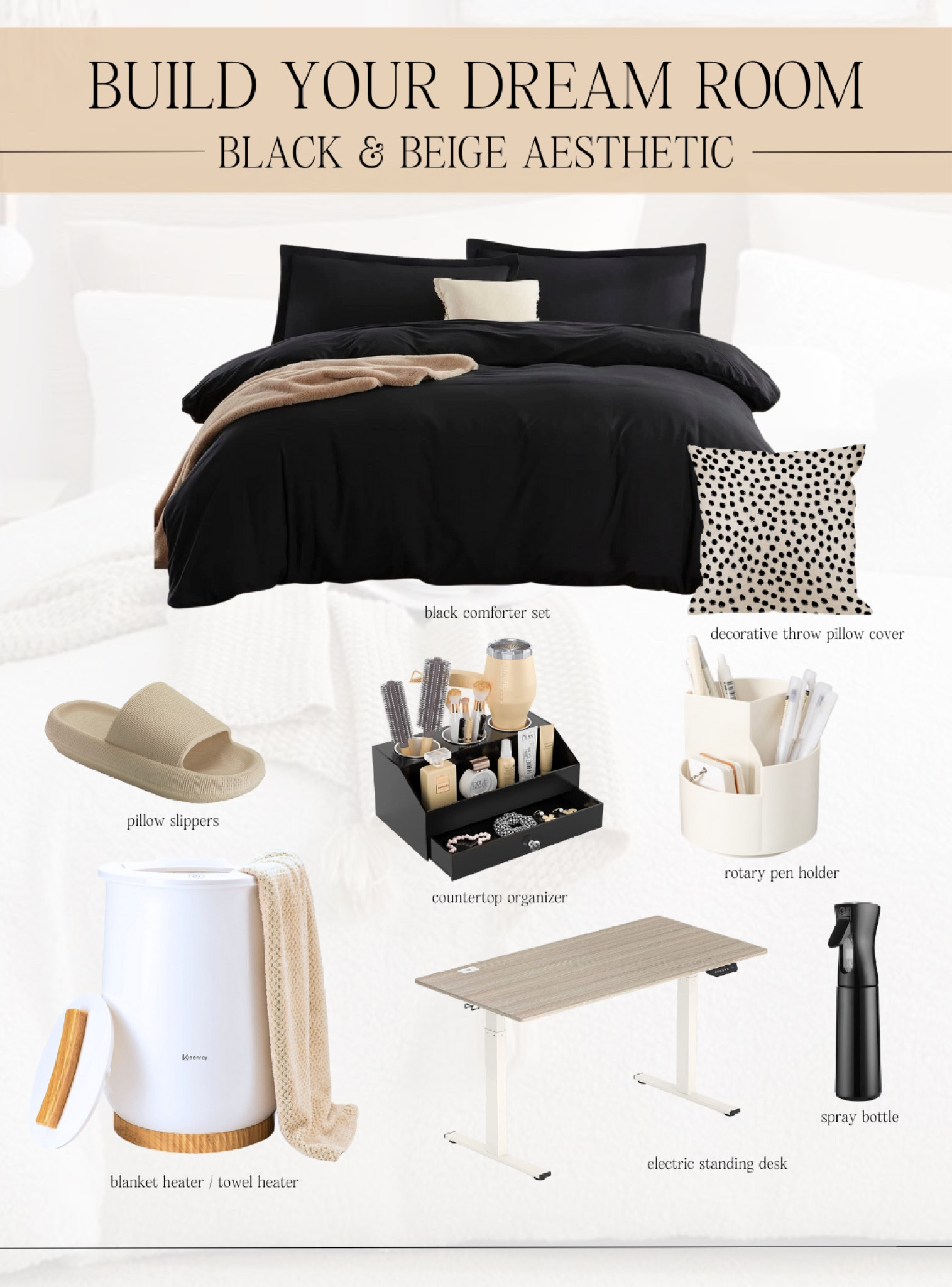 Amazon finds for those looking for a modern sleek black & beige room aesthetic 🖤

#LTKhome #LTKFind #LTKGiftGuide