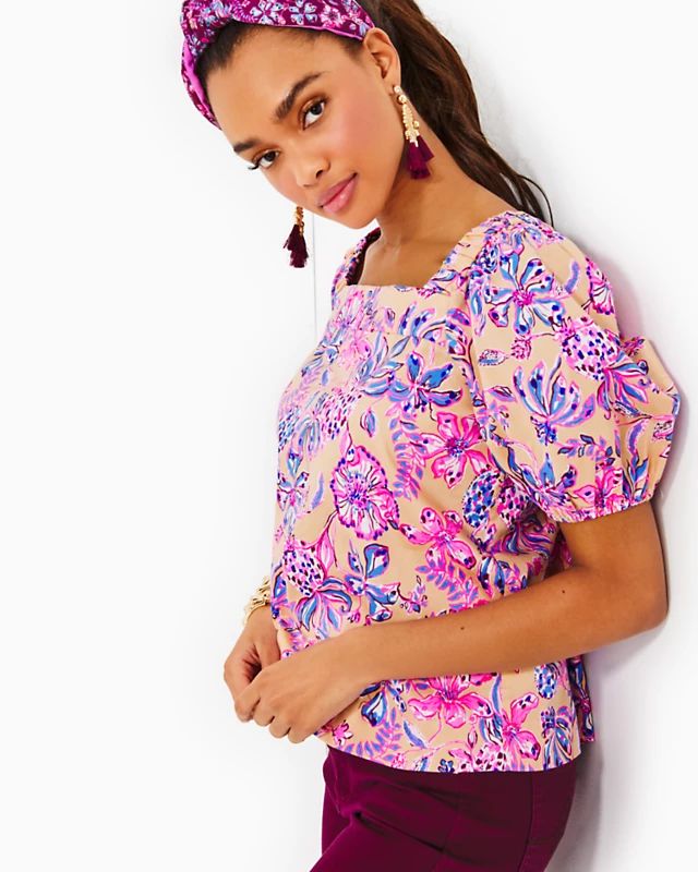 Torrey Short Sleeve Stretch Cotton Top | Lilly Pulitzer | Lilly Pulitzer