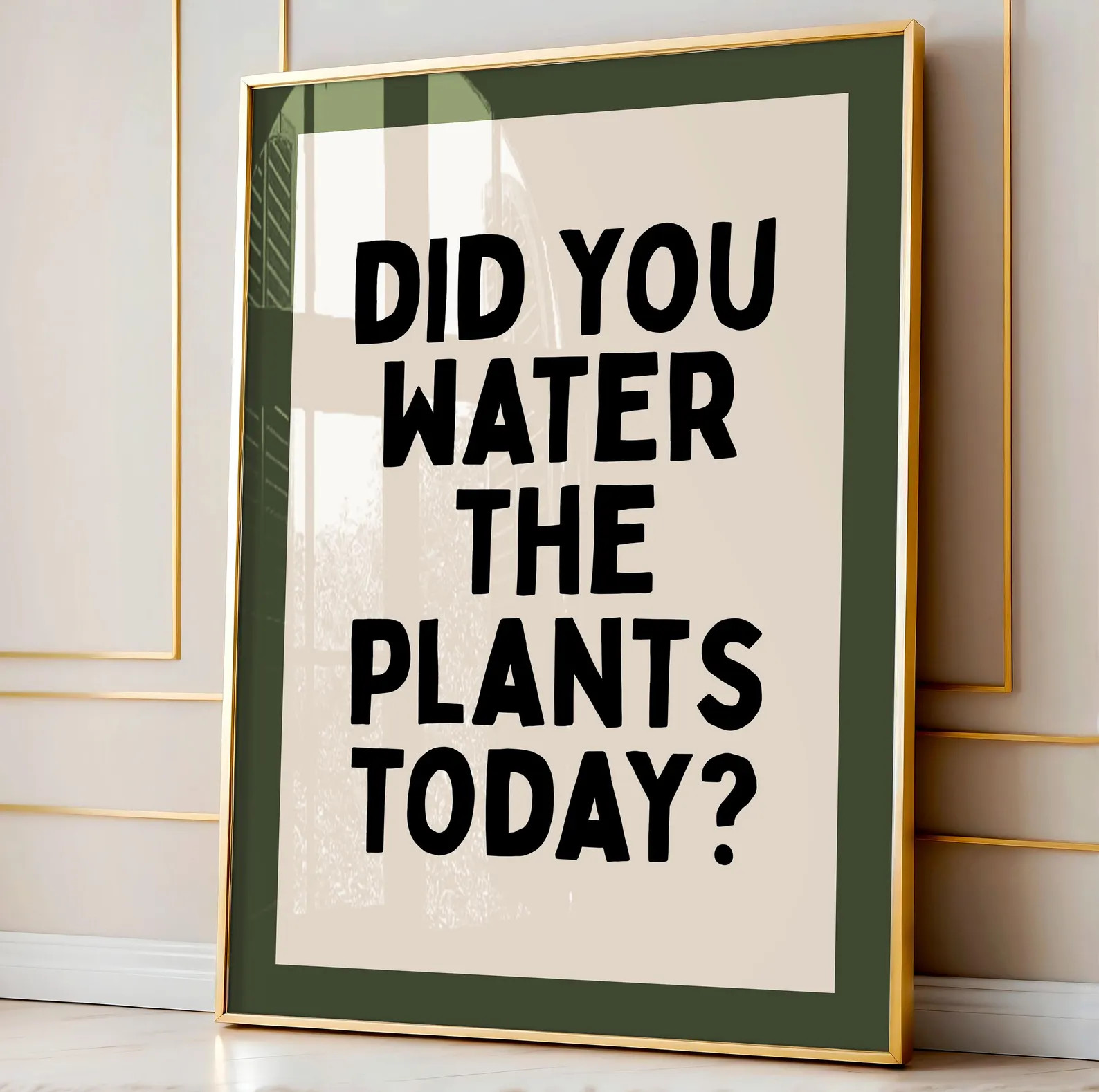 Did You Water the Plants Art Print | Olive Green Home Decor, Daily Reminder Art, Plant Mom Wall A... | Etsy (US)