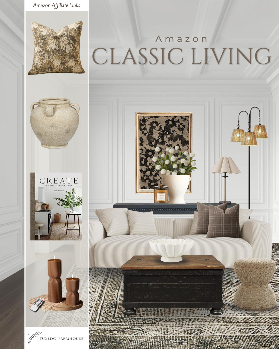 Amazon - Classic Living

Elevate your living space with these timeless pieces. Classic charm meets modern elegance in every detail. #ClassicLiving

Seasonal, home decor, accent chairs, rugs, wall art, frames, pillows, lamps, baskets, candles, books, coffee tables, ottomans, trays, bowls, consoles, accent tables
 

 #LTKSeasonal #LTKHome