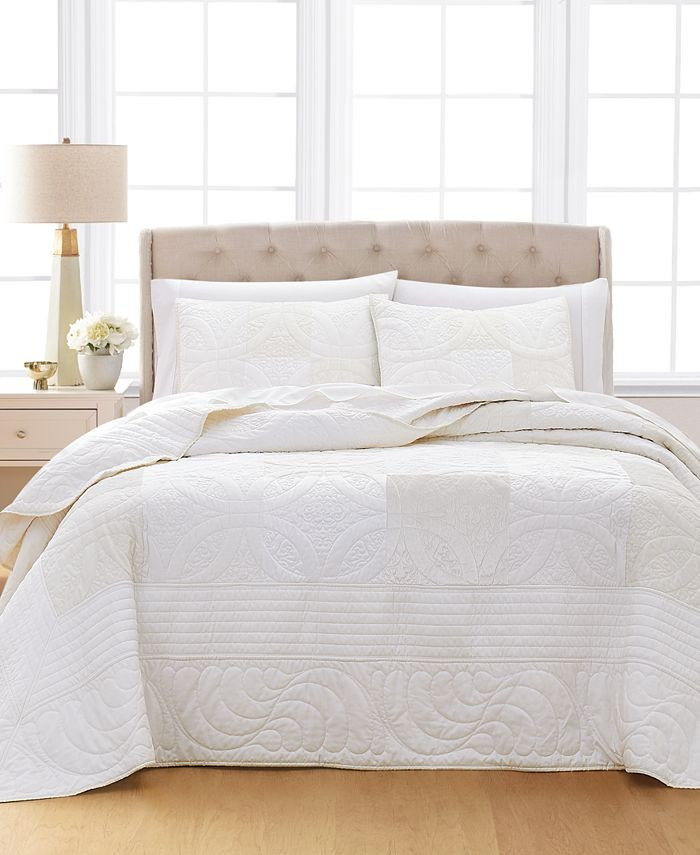 Martha Stewart Collection Wedding Rings 100% Cotton King Bedspread, Created for Macy's & Reviews ... | Macys (US)