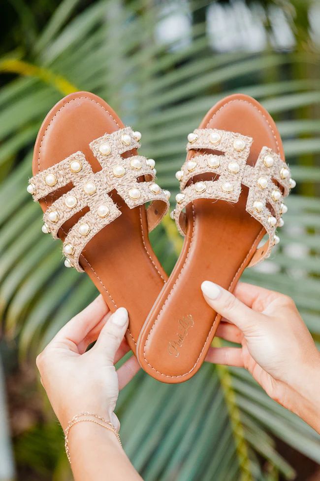 Piper Pearl Studded Woven Sandal SALE | Pink Lily
