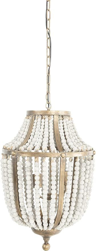 Creative Co-op EC0269 Creative Co-Op Metal Chandelier with Wood Beads Ceiling Lights, Antique Bra... | Amazon (US)