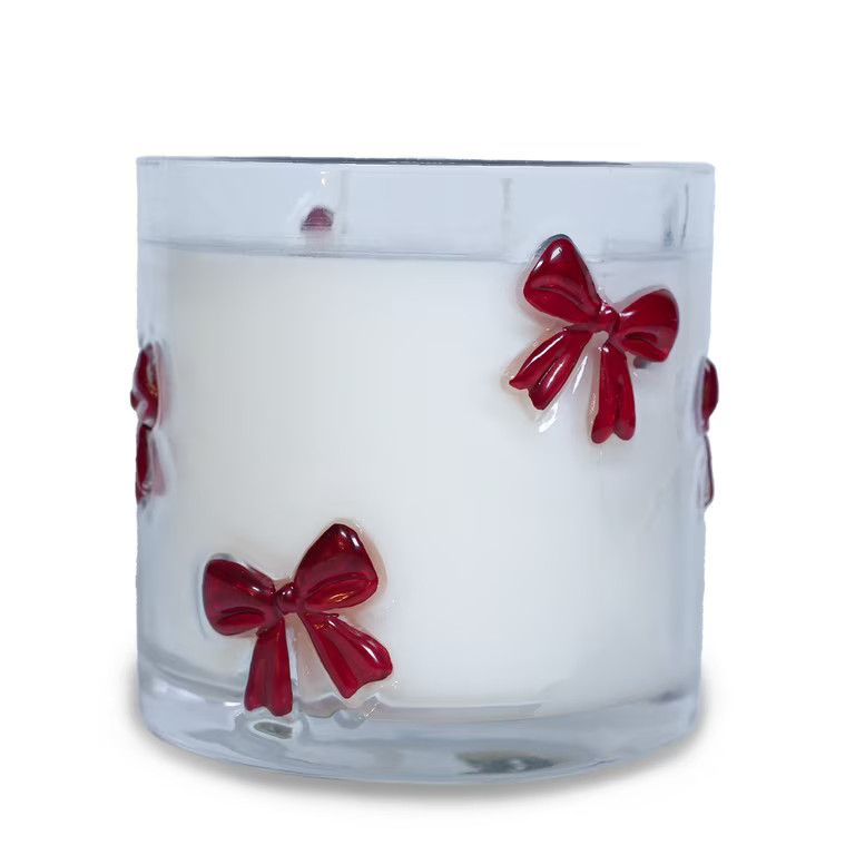 Mainstays Embedded Red Bow Icon 2-Wick Soy Blend Candle, Cinnamon, 14 oz | Walmart (US)