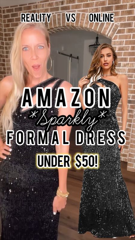 👋Hi! I’m Corrie and I find the best dresses on Amazon under $50. 
THEN:
I USED TO shop the clearance racks at discount and thrift stores but now that just doesn’t fit in my schedule. 

NOW:
Amazon Prime makes it SO much easier to try on multiple dresses with free shipping and returns.📦
🤷‍♀️I never know if the product pictures are accurate so I love to try on these dresses and show you what they look like IRL👀. I got you, girl! 🫶
👉Make sure you follow my storefront too so that you don’t miss any of my new posts on Amazon 📦!  (I post a lot of exclusive content only on Amazon and love to go LIVE). 

📏SIZING:  this black sparkly dress has extra large sequins and has stretchy comfy material that hides everything (incl. panty lines🙌). I am wearing a size small and recommend ordering your true dress size.

This formal dress would be great for the following:
•prom dress
•black tie event dress
•formal wedding guest dress
•gala dress
•ball gown
•cruise dress


#LTKFindsUnder50 #LTKParties #LTKWedding