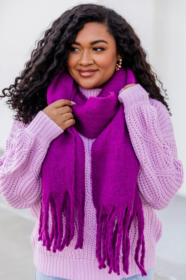 A Little Social Interaction Purple Scarf FINAL SALE | Pink Lily