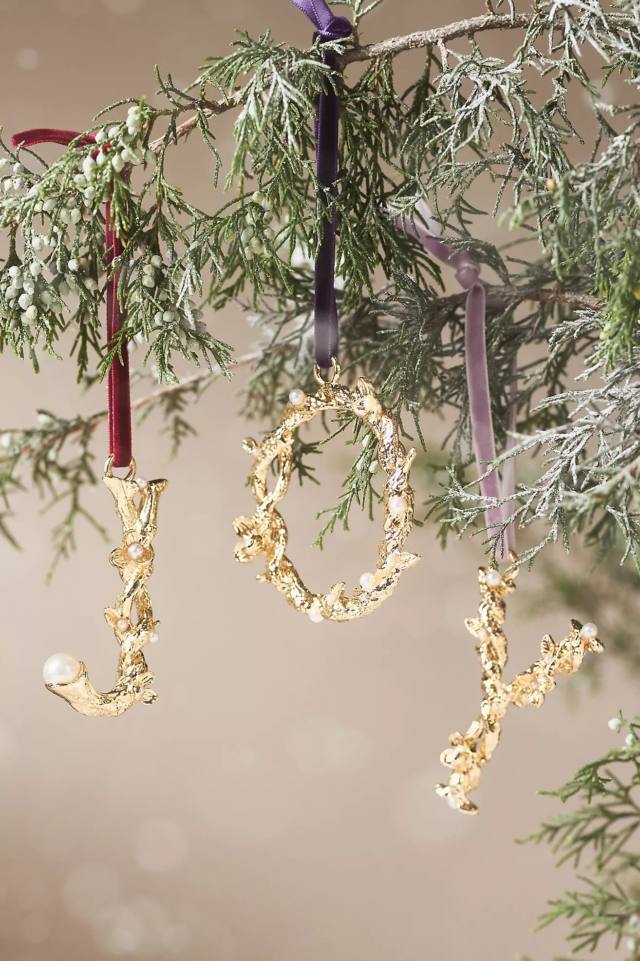 Aurelia Gold Monogram Ornament | Anthropologie (US)