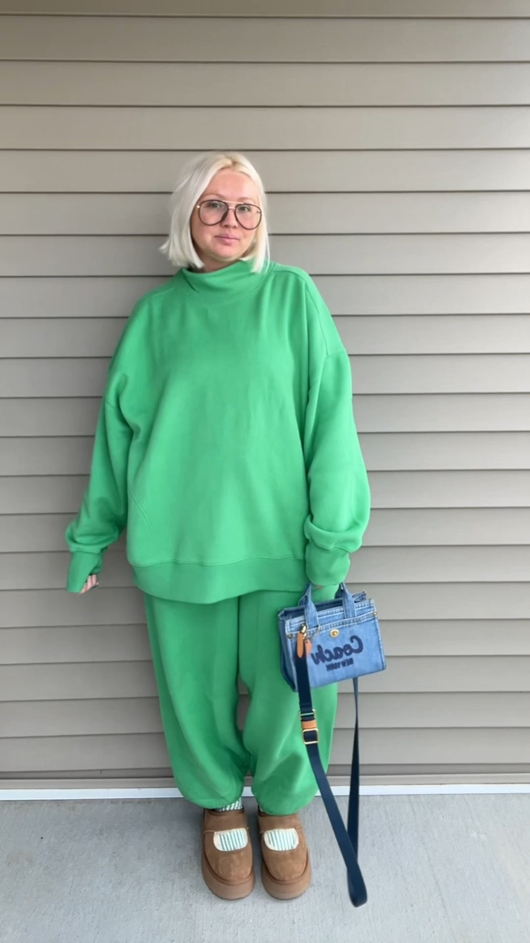 XL crewneck, large pants, Uggs are true to size  

#LTKFindsUnder100 #LTKMidsize #LTKFindsUnder50