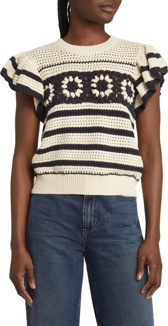 Penelope Short Sleeve Open Stitch Sweater | Nordstrom