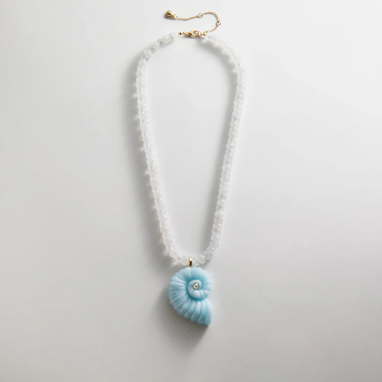 Sun Drift Semi-Precious Pendant Necklace - Spiral Shell | BaubleBar