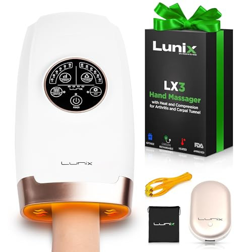 Lunix LX3 Hand Massager, Shiatsu Hand Massage Machine with Heat and Compression, 6 Levels Pressure Point Therapy for Arthritis, Carpal Tunnel, and Finger Numbness, Pain Relief | Amazon (US)