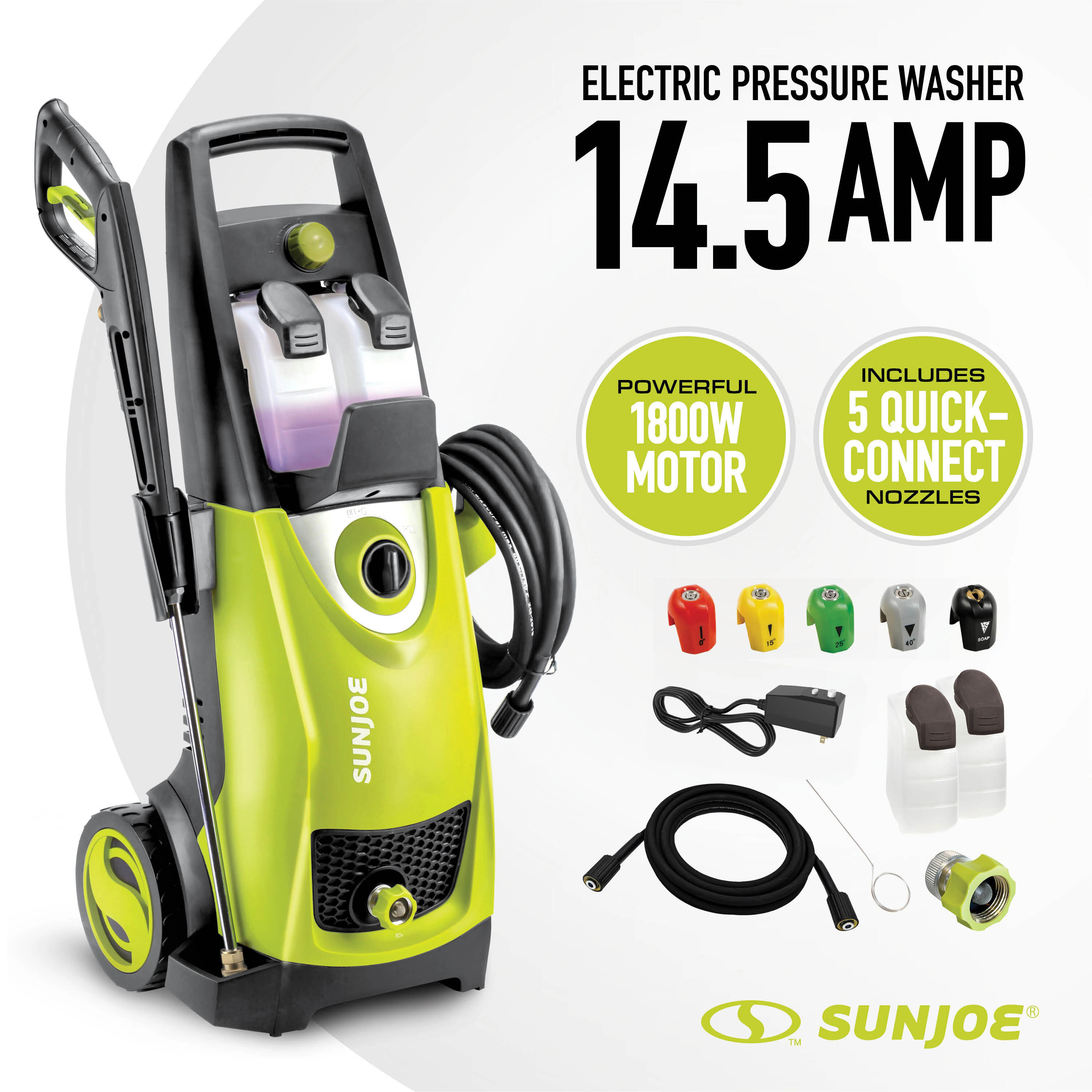 Sun Joe 2030 PSI Cold Water Electric Pressure Washer with 5 Spray Tips | SPX3000 | Lowe's