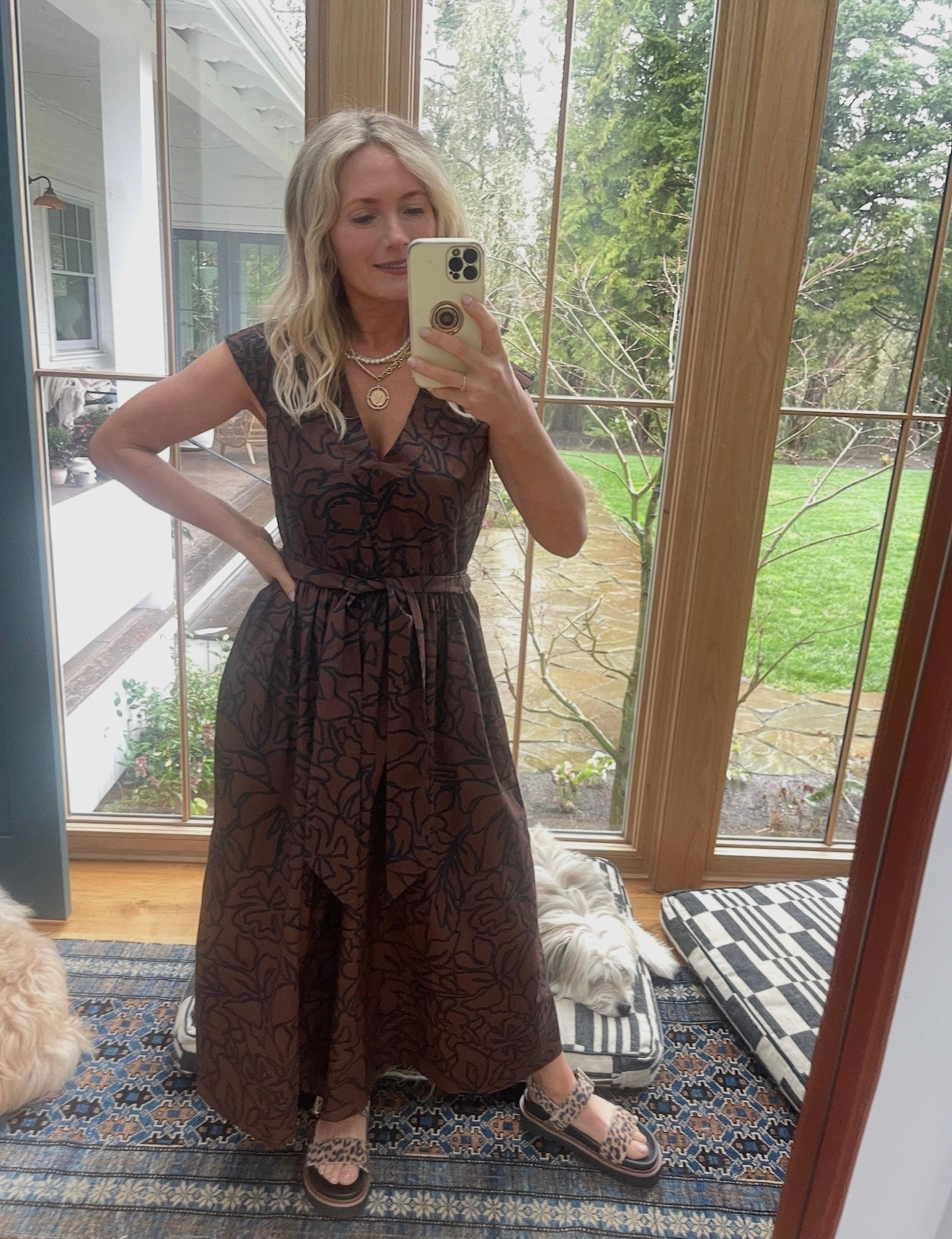 Now this dress has a pretty cut with the little cap sleeves and V neck, it’s super easy to wear. It’s poplin, so it falls but isn’t a super easy drape. It feels a bit more fall, but maybe that’s great that you can wear it year-round.

#LTKgrwm #LTKootd #LTKmomlife