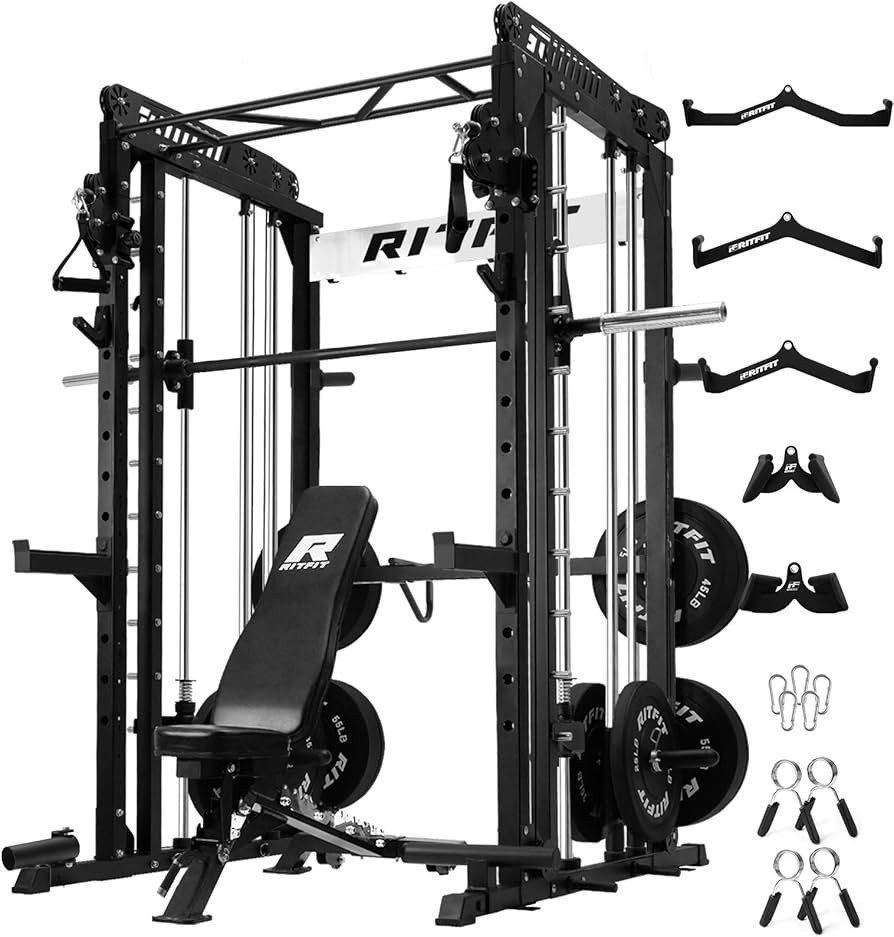 RitFit M1 & M1 Pro Smith Machine with Cable Crossover System, Multi-Function Squat Rack Power Cag... | Amazon (US)