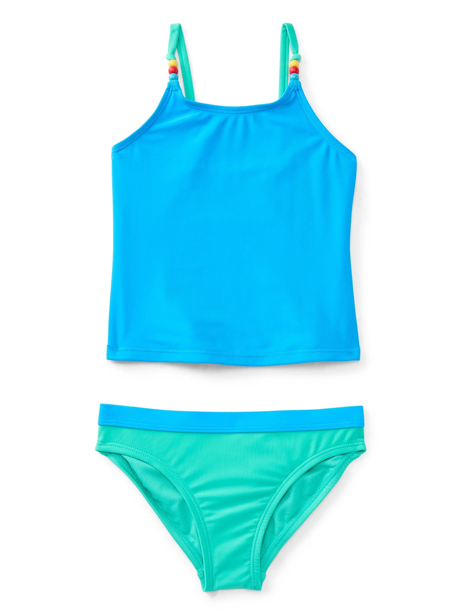 Wonder Nation Girls Everyday Tankini Swim Set with UPF 50+, 2-Piece, Sizes 4-18 & Plus | Walmart (US)