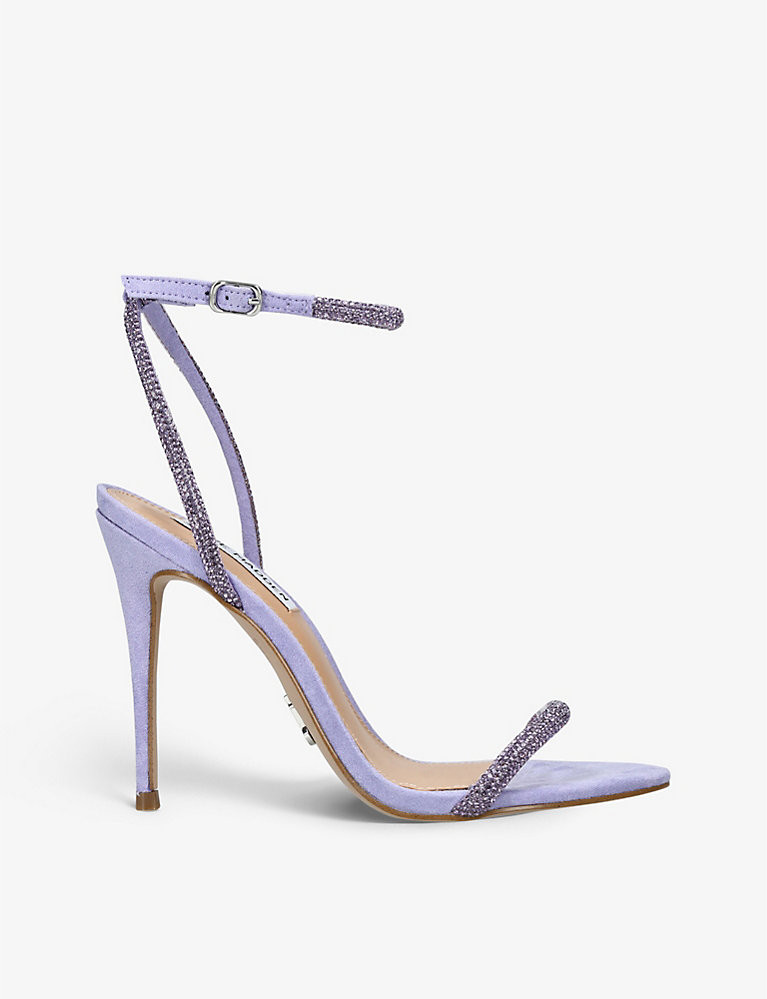 Breslin crystal-embellished suede heeled sandals | Selfridges