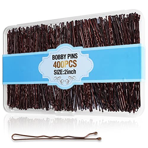 400Pcs Bobby Pins Brown, Cyluer Bobby Pin, 2 Inch Premium Bobby Pins Secure Hold & Pain Free For ... | Amazon (US)