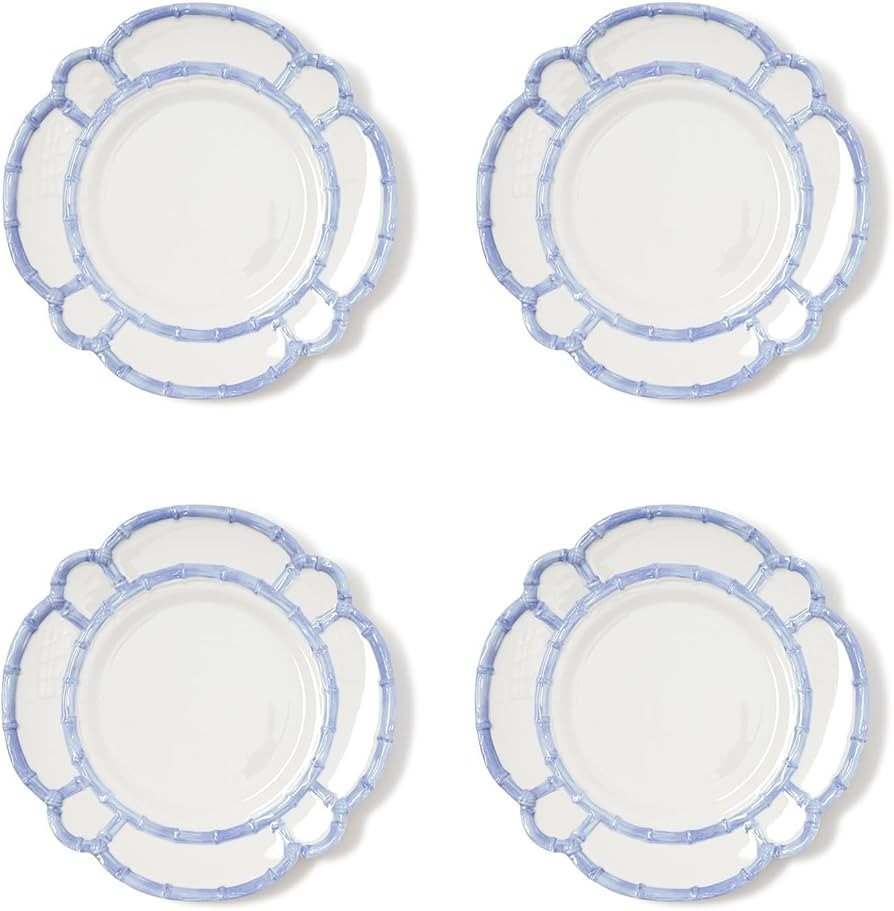 Two's Company French Blue Bamboo Touch Dinner Plates, 11-Inch, Set of 4 | Amazon (US)