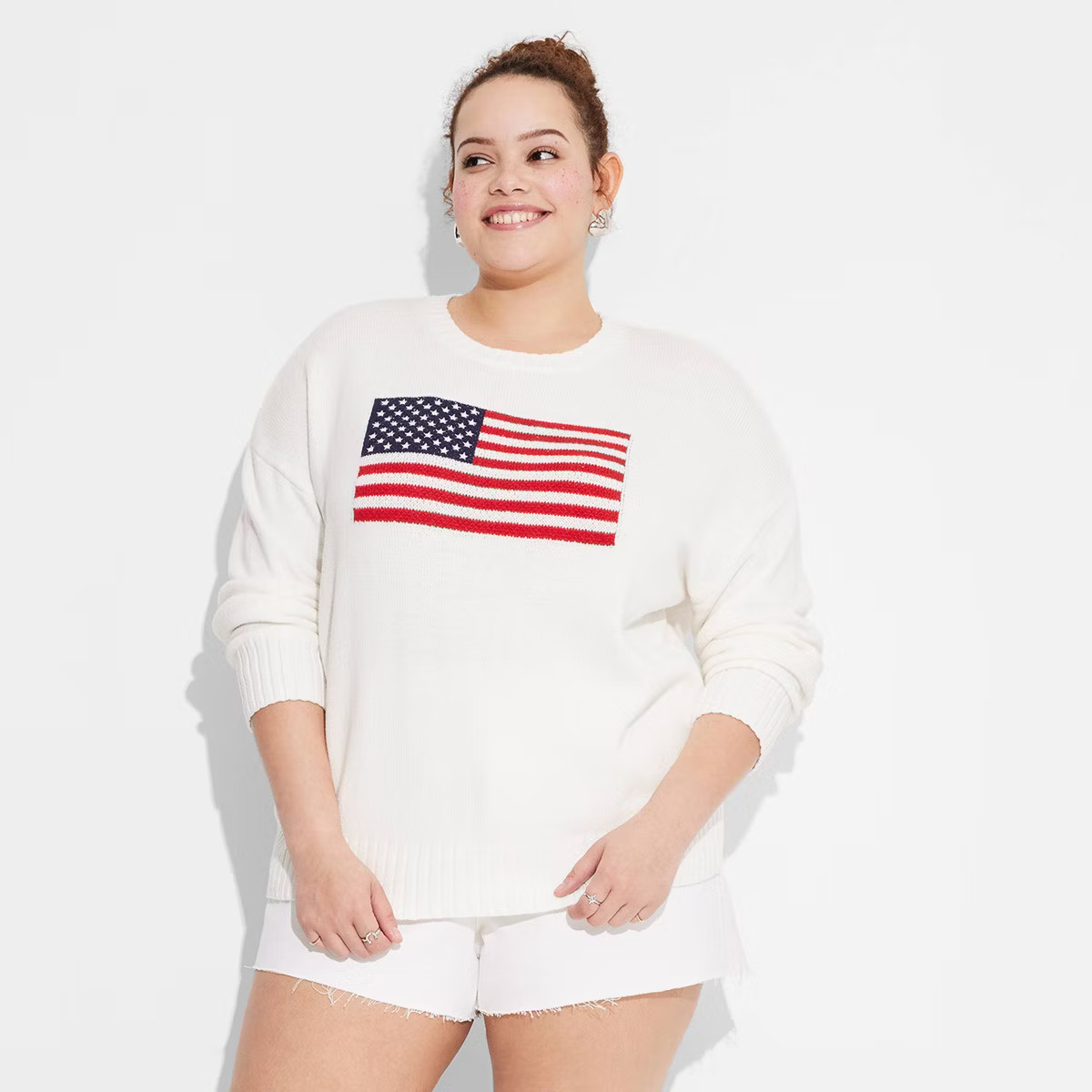 Women's Crewneck USA Pullover Sweater - Wild Fable™ Off-White | Target