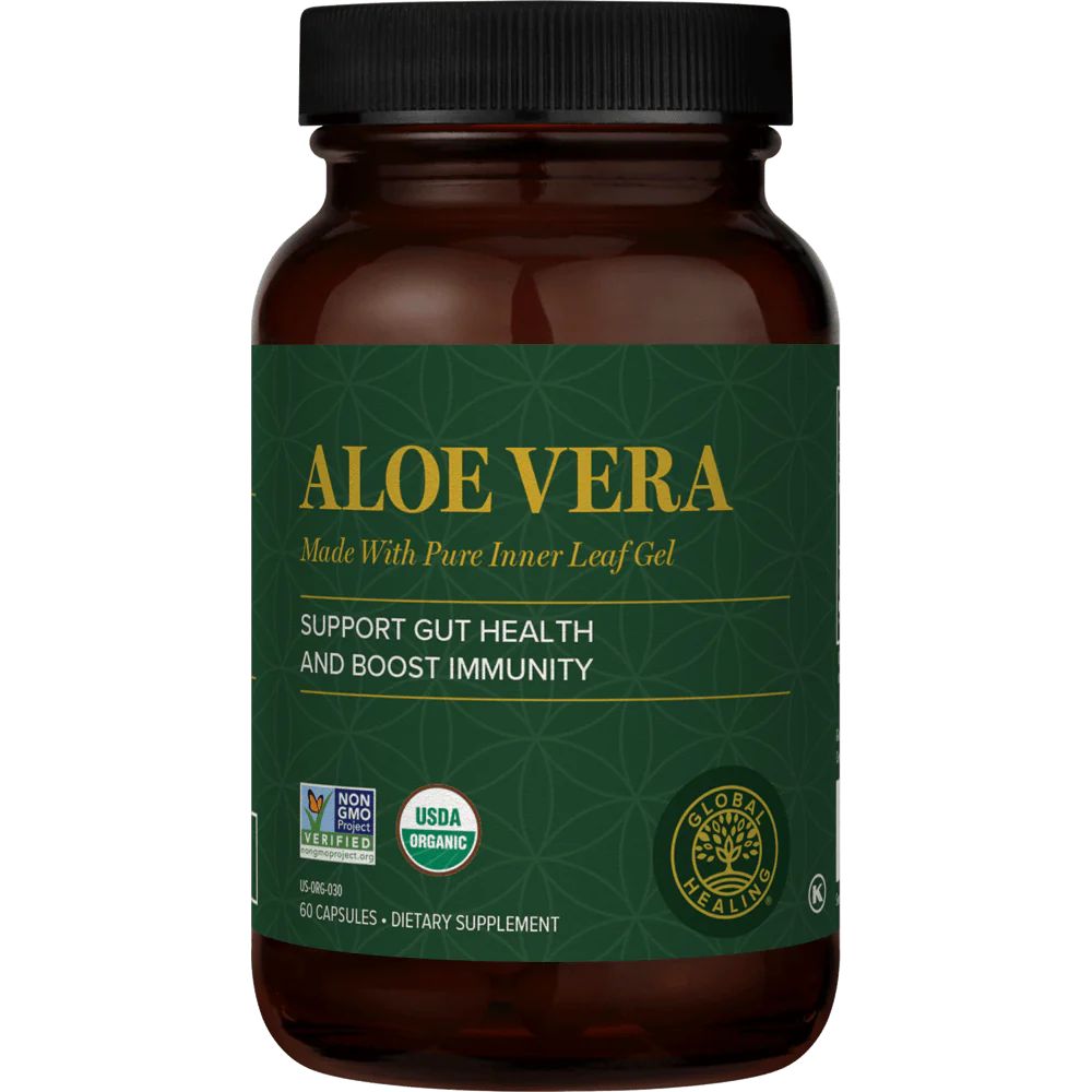 Organic Aloe Vera Capsules & Gel Supplement | Global Healing | Global Healing Center