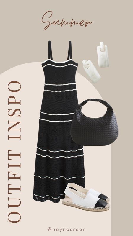Summer outfit inspo: wedding guest or summer event! 🖤 This dress is so cute paired with black and white accessories. Everything is on sale now for Memorial Day!

#LTKSaleAlert #LTKStyleTip #LTKSeasonal