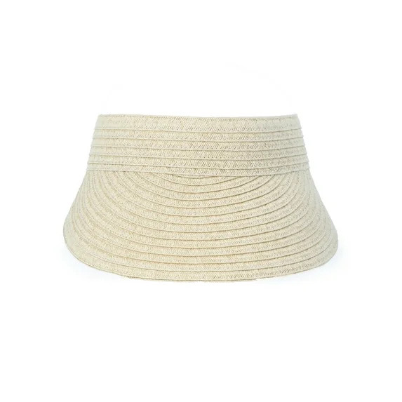 Time and Tru Women's Straw Visor Hat, Light Natural | Walmart (US)