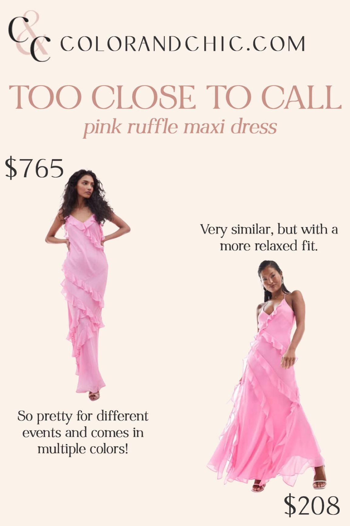 Two very similar pink maxi dresses with ruffle detailing! I love these for birthday, events and more

#LTKparties #LTKstyletip