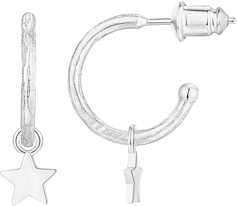 PAVOI 14K Gold Plated 925 Sterling Silver Post Huggie With Dangle | Small Hoop Earrings With Post... | Amazon (US)