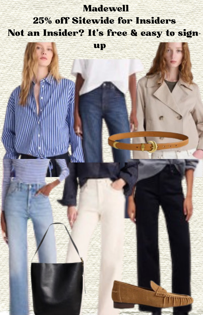 @Madewell is having a 25% off sitewide sale for Insiders this weekend. Not an Insider? It's free and easy to sign up.  

 #LTKdayinmylife #LTKOver40 #LTKSaleAlert