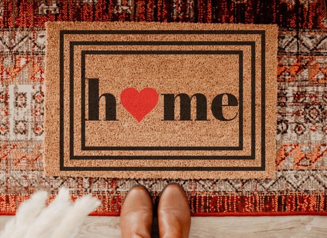 Welcome Doormat | Heart Doormat | Housewarming Gift | New Home Gift | Wedding Gift | Front Door M... | Etsy (US)