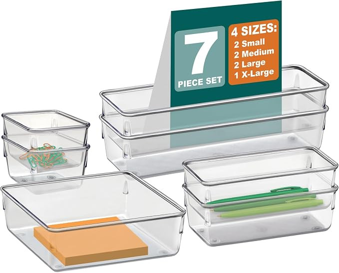 Acrimet Organizador Modular para Gavetas, Bancadas e Armários, Plástico Transparente, Kit com 7... | Amazon (BR)