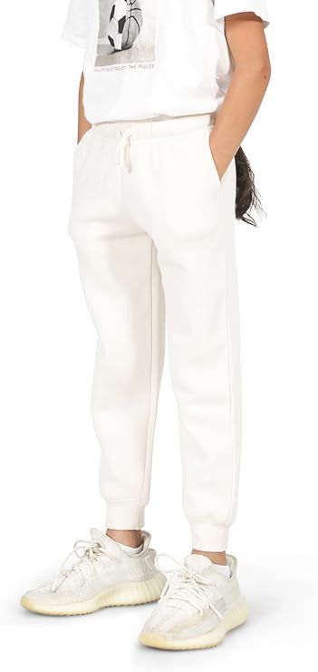 EVERYDAY KIDS Girls’ Cotton Fleece Sweatpants; Girls’ Activewear Jogger Pants - Soft and Brea... | Amazon (US)