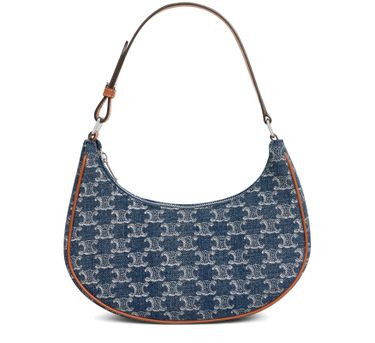 Ava bag in denim with Triomphe all-over and calfskin denim with Triomphe all-over - CELINE | 24S US