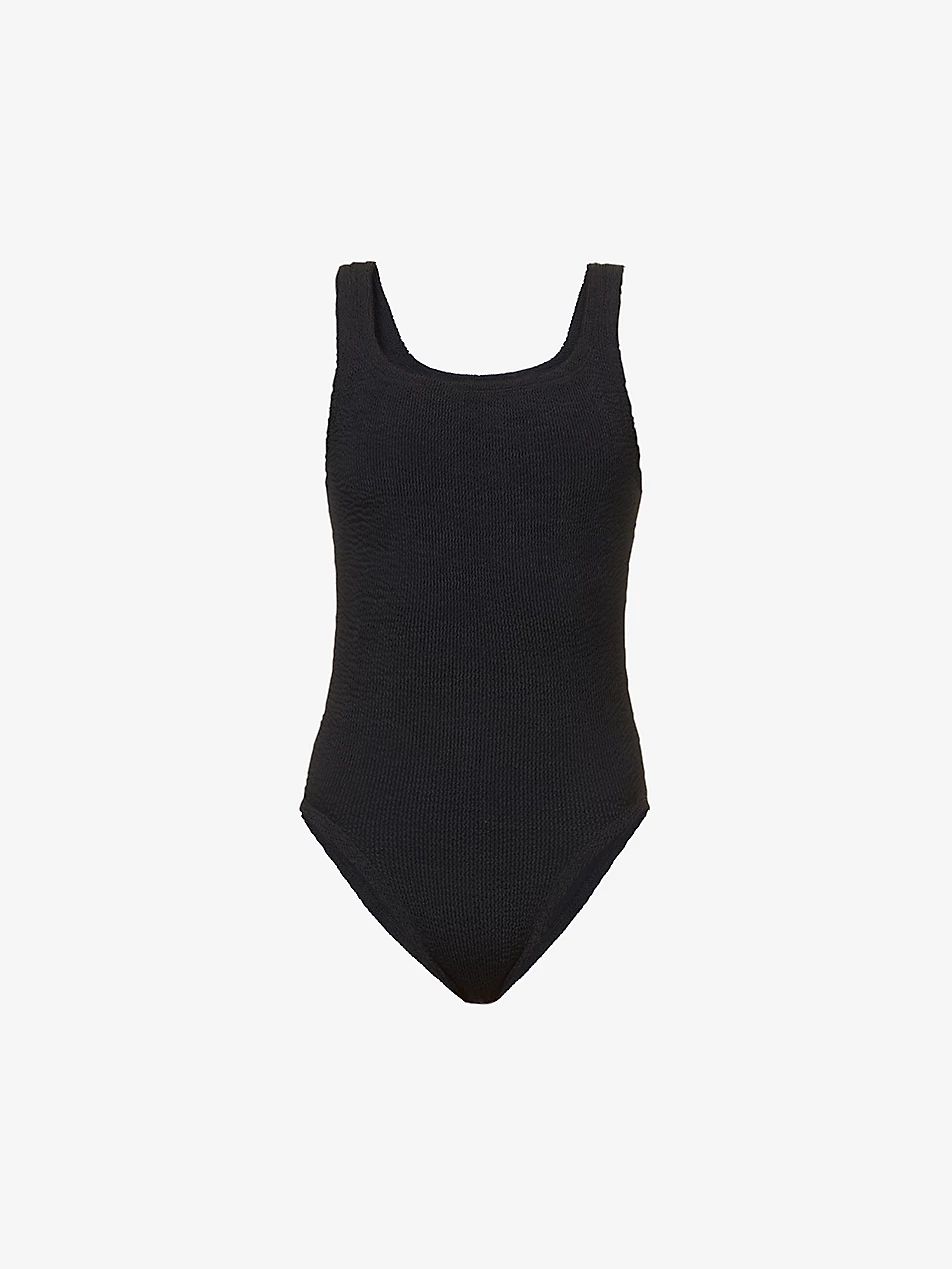 Square-neck crinkle-textured swimsuit | Selfridges