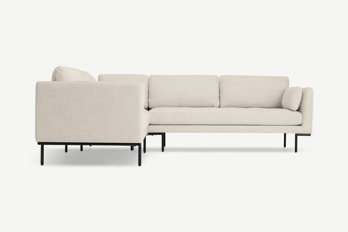Harlow Corner Sofa, Oatmeal Textured Weave Fabric | MADE.COM (UK)