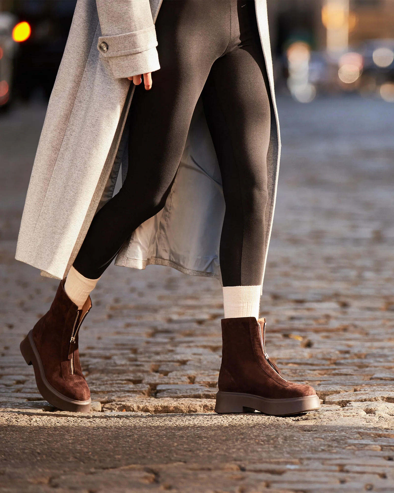 JONES Chocolate Brown Suede Zipper Lug Women's Ankle Boot | Steve Madden (US)