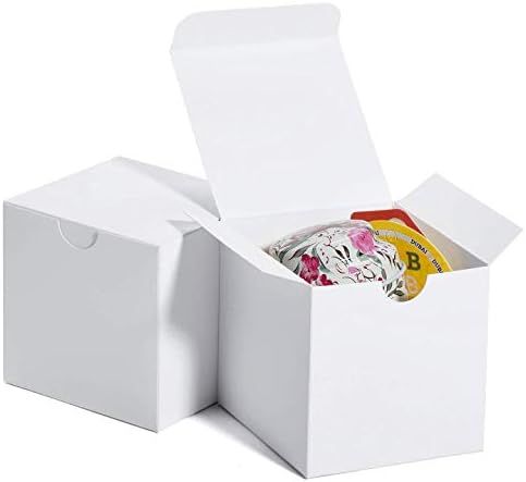 MESHA White Gift Box 3x3x3 Small Cardboard Gift Boxes with Lids, Bridesmaid Proposal Gifts Box, B... | Amazon (US)