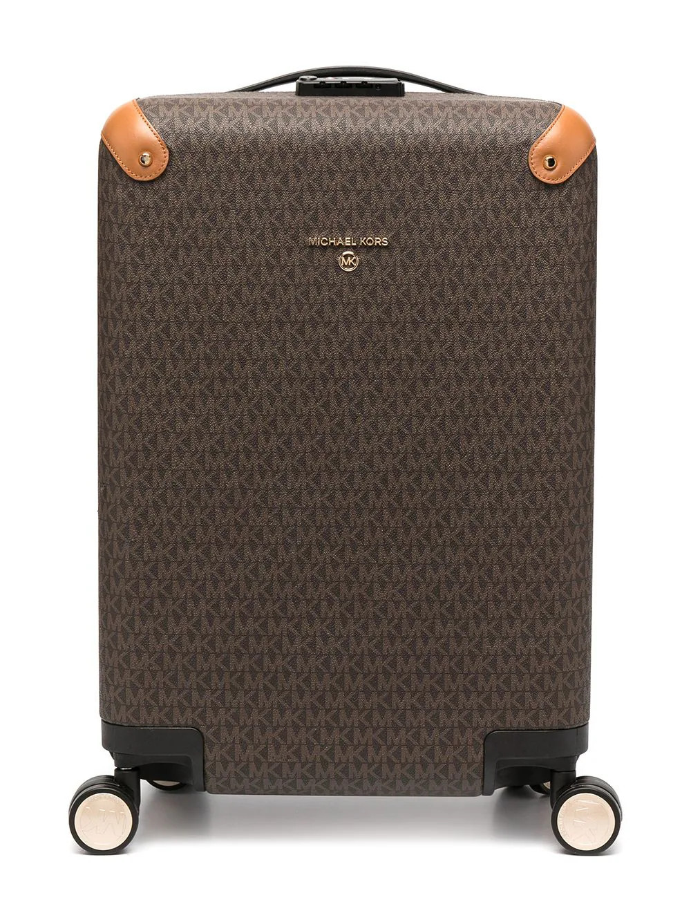Michael Kors monogram logo print suitcase - Brown | Farfetch Global